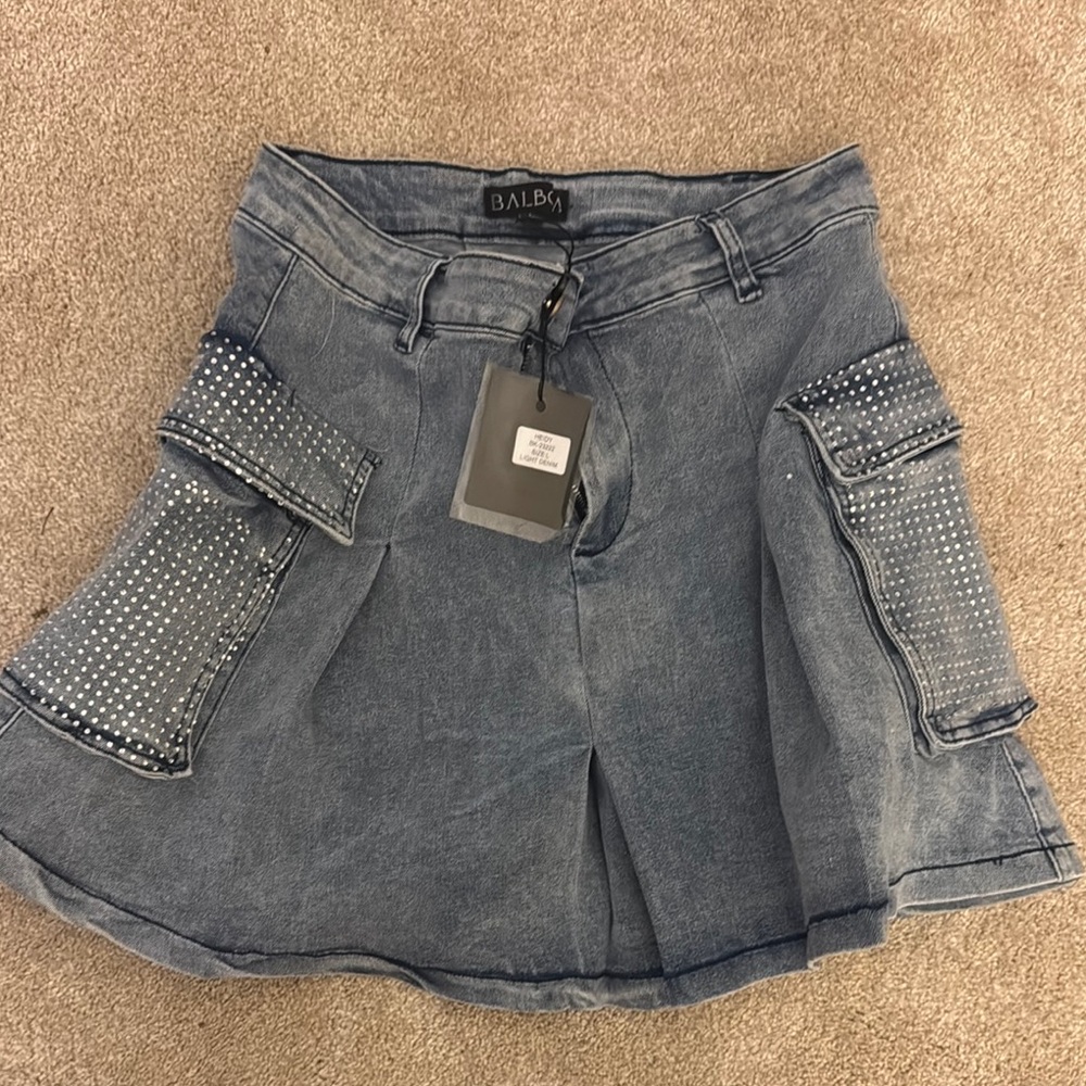 Balboa Blue Light Denim Skirt Heidy BK-23222 Size Large